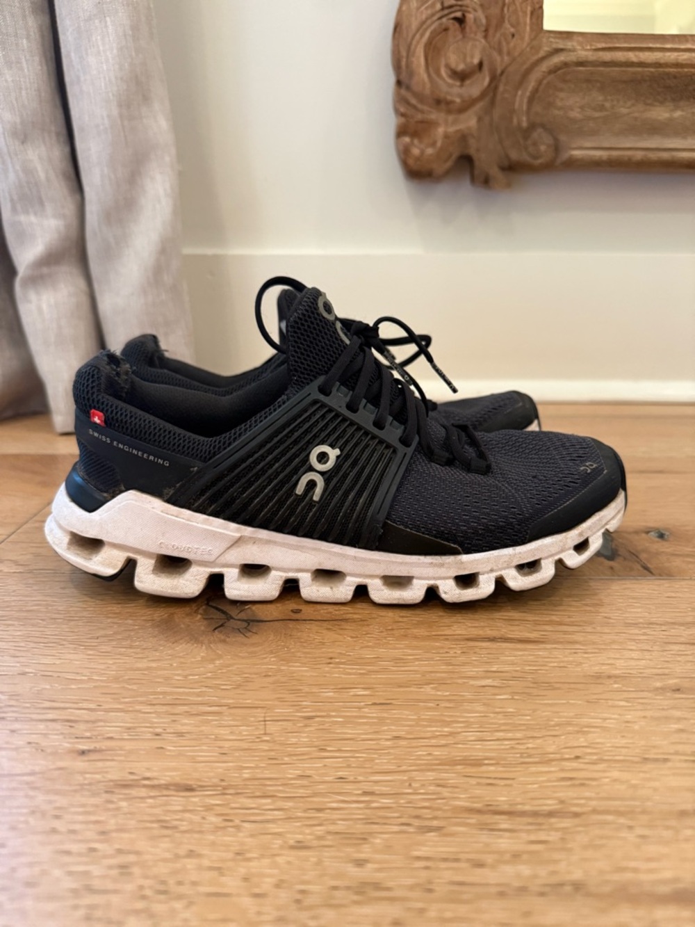 On Running Cloudswift Sneakers in Black and White